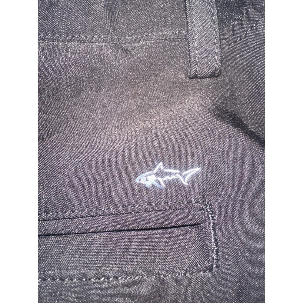 Greg Norman Shark Mens Black Performance Golf Shorts Size 34 Stretch Flat Front - Picture 5 of 7